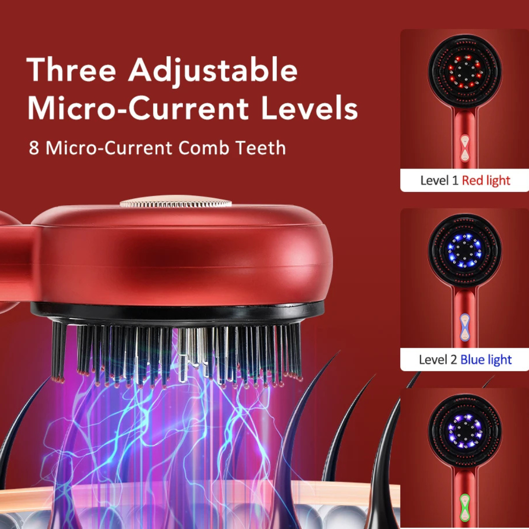 Hair Wellness Massage Comb with Red Light & Oil Applicator