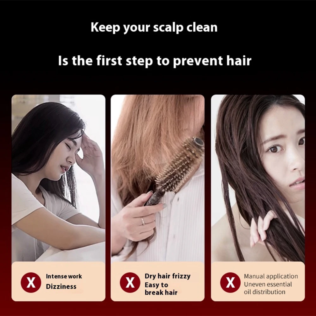 Hair Wellness Massage Comb with Red Light & Oil Applicator