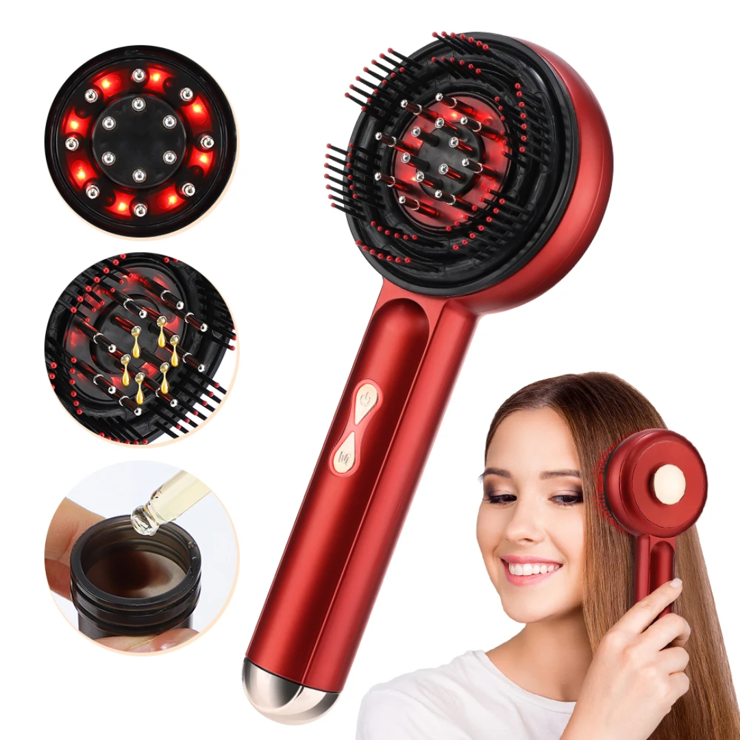 Hair Wellness Massage Comb with Red Light & Oil Applicator