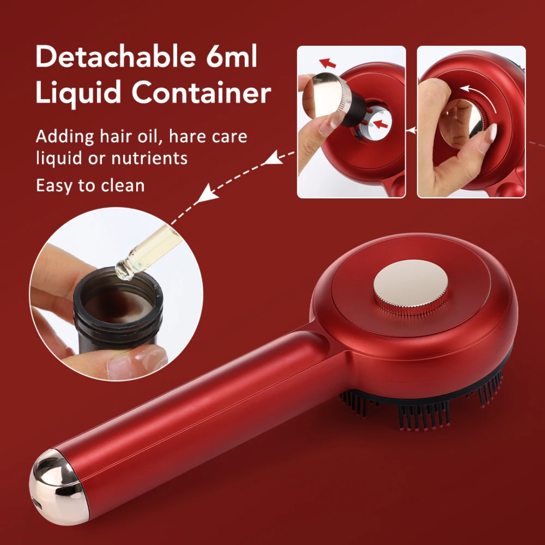 Hair Wellness Massage Comb with Red Light & Oil Applicator