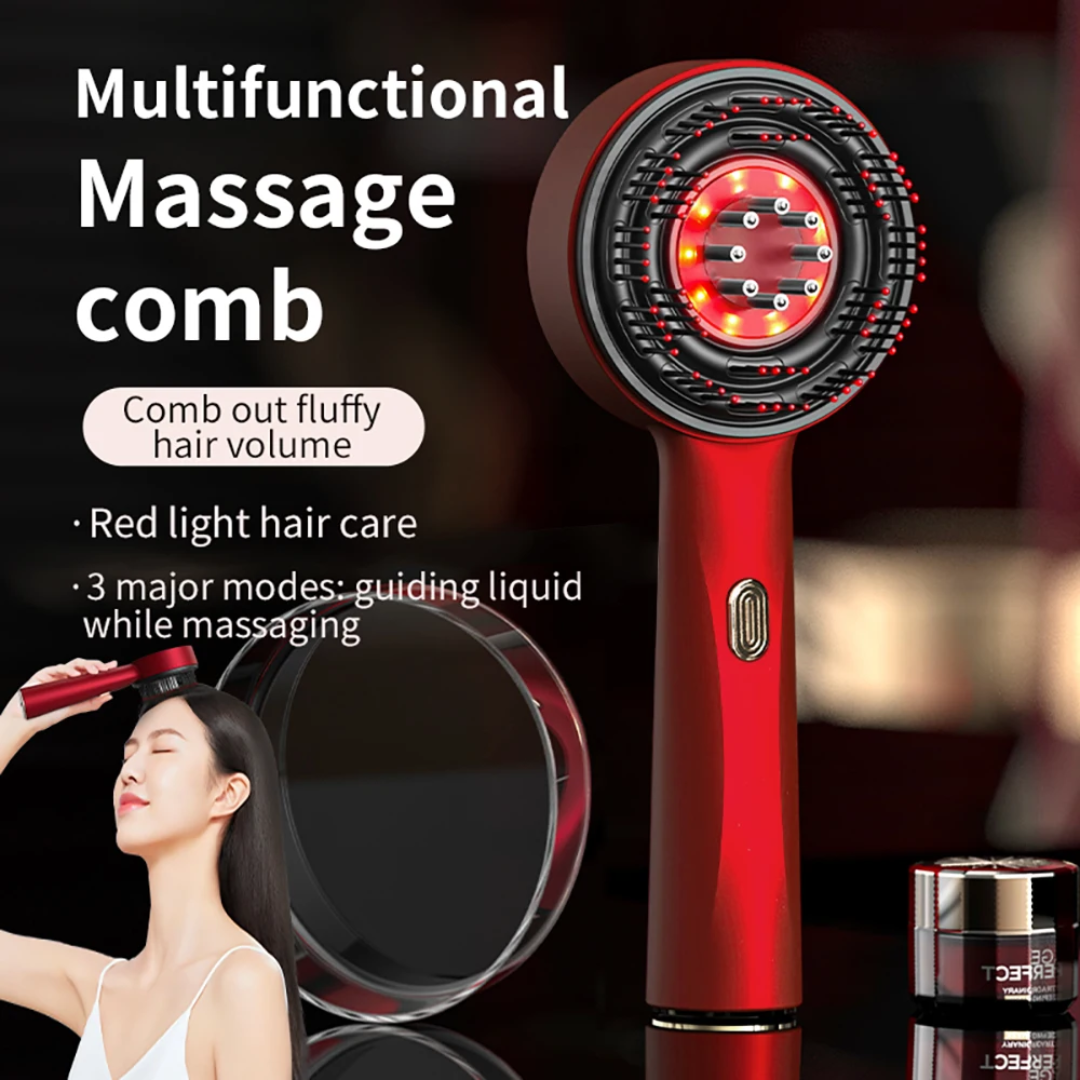 Hair Wellness Massage Comb with Red Light & Oil Applicator