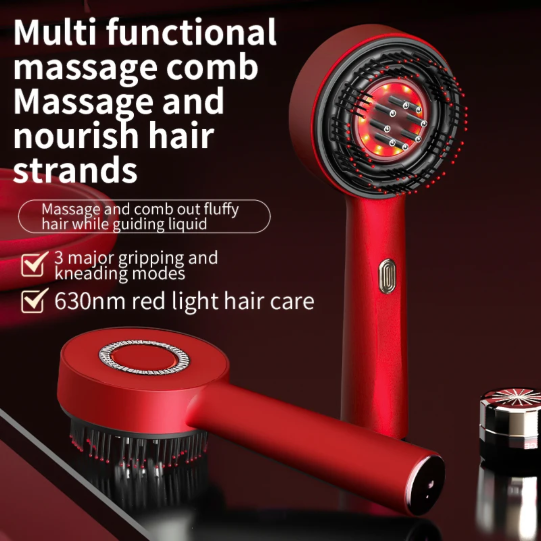 Hair Wellness Massage Comb with Red Light & Oil Applicator