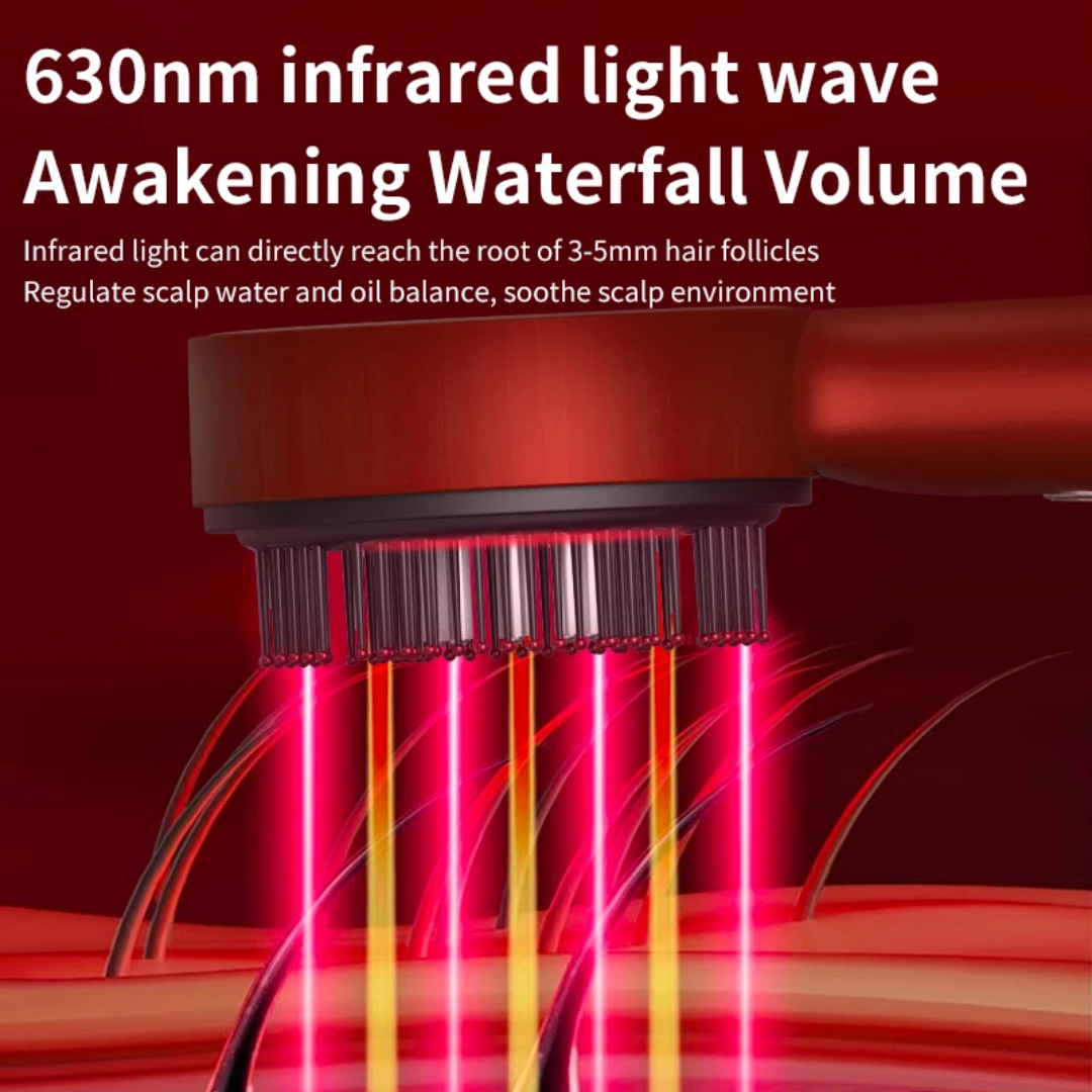 Hair Wellness Massage Comb with Red Light & Oil Applicator