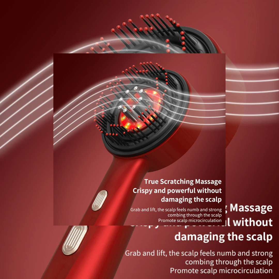 Hair Wellness Massage Comb with Red Light & Oil Applicator