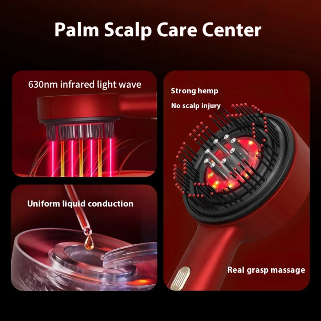 Hair Wellness Massage Comb with Red Light & Oil Applicator