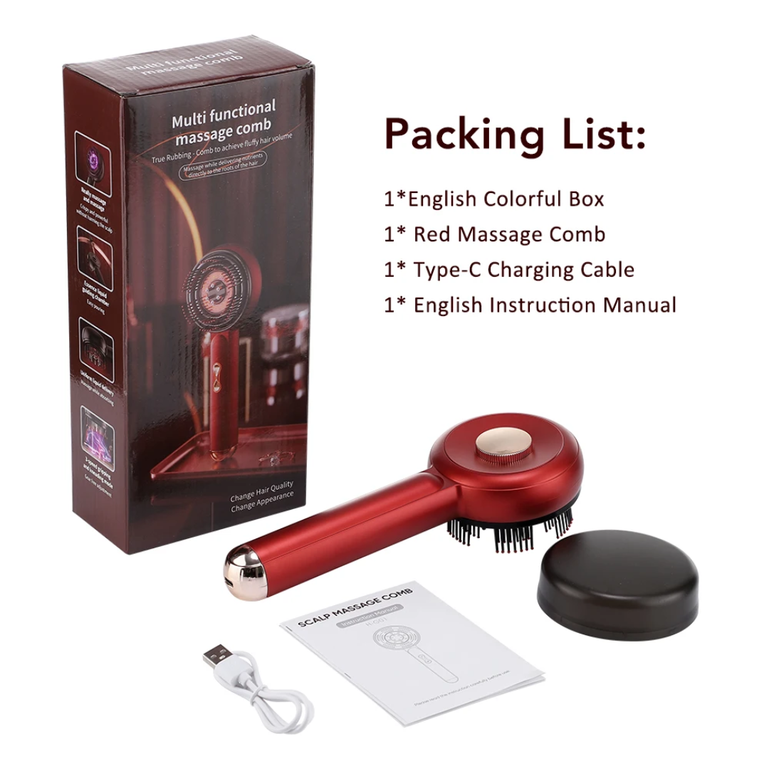 Hair Wellness Massage Comb with Red Light & Oil Applicator