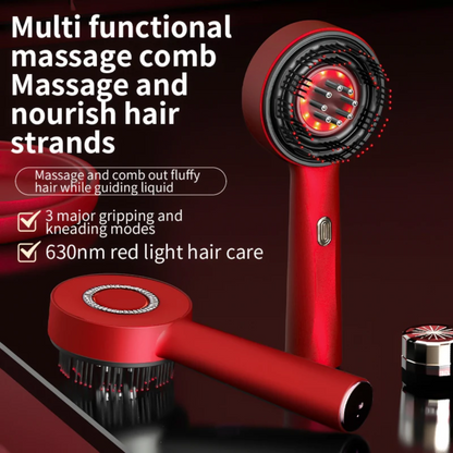 Hair Wellness Massage Comb with Red Light & Oil Applicator