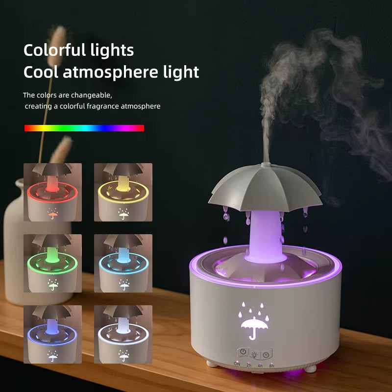 Rain Cloud Aroma Diffuser with Humidifier, Remote & Night Light